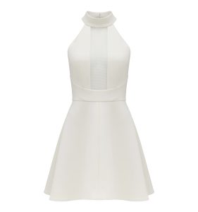 KKEverNew_Melody Mesh Insert Skater Dress White_$229.99