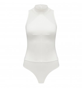KKEverNew_Nicole Mesh Insert Bodysuit White_$99.99