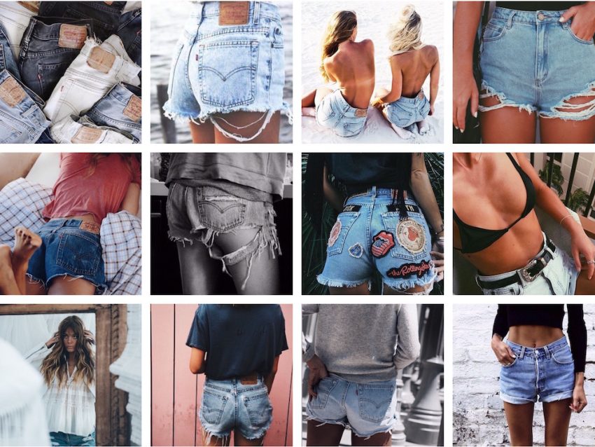 Denim Cut Off Shorts Collage copy