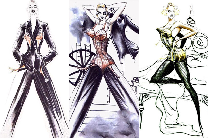 DressCode:HighFashion: Jean Paul Gaultier reinterpretes the iconic cone-cupped  bustier for Madonna`s MDNA Tour 2012