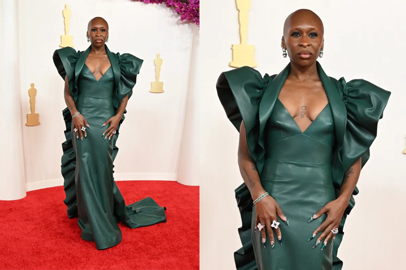 Oscars 2024- Ariana Grande & Cynthia Erivo Fashioned Looks Inspired By Their Wicked Characters - Cynthia Erivo in Louis Vuitton