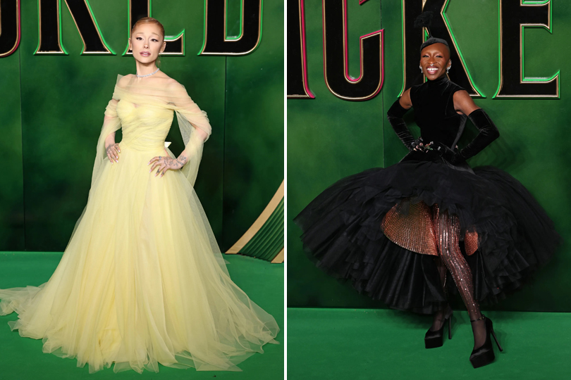 Heres Every Red Carpet Look Ariana Grande & Cynthia Erivo Wore During Their Wicked Press Tour - LONDON