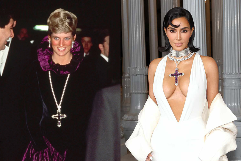 Here’s Everything That You Need To Know About The Attallah Cross, Princess Diana’s Pendant That Kim Kardashian Wore At LACMA Art + Film Gala