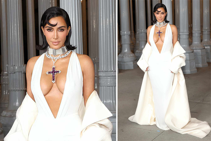 Here’s Everything That You Need To Know About The Attallah Cross, Princess Diana’s Pendant That Kim Kardashian Wore At LACMA Art + Film Gala - Kim Kardashian wears the cross pendant to the LACMA Art + Film Gala