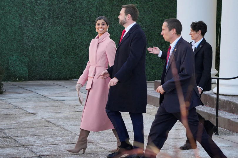 Here's What Melania Trump, Jill Biden, Usha Vance, Kamala Harris and Hillary Clinton Wore To The 2025 Inauguration - Usha Vance