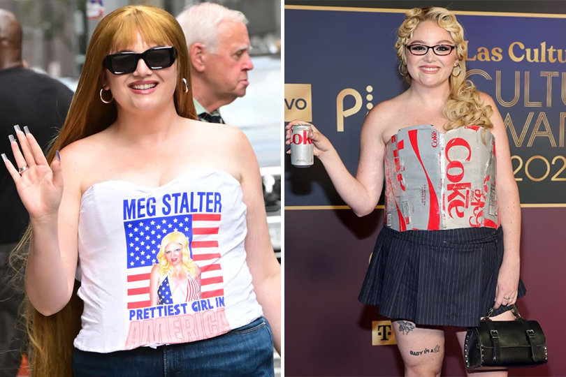 Meg Stalter Broke The Formal Dress Code At The 2025 Emmys And Wore Blue Jeans And A T-Shirt - The Late Show With Stephen Colbert and Las Culturistas
