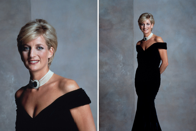 THE STORY OF Princess Diana Velvet Travolta Dress - official portrait photograph 1997