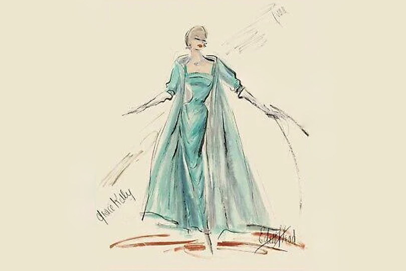 THE STORY OF Grace Kellys 1955 Oscar Dress Created By Edith Head - Edith Head Sketch