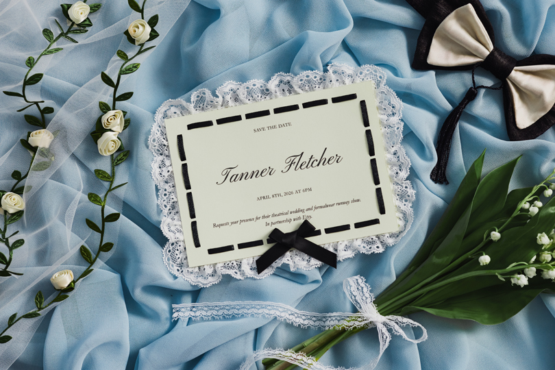 First Look: Fashion Brand Tanner Fletcher Launches An Etsy Wedding Collab With A Cool Canadian Design Angle - invitation