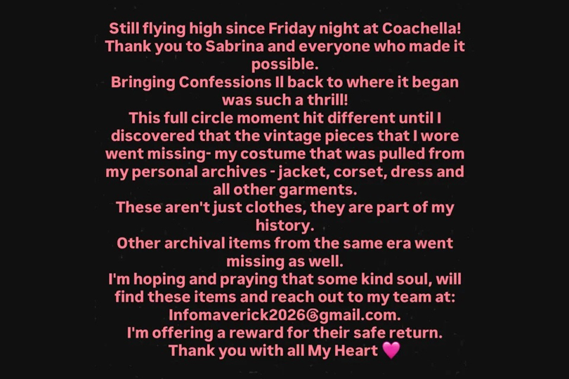 Madonna's Vintage Coachella Outfits Are Missing After Surprise Performance With Sabrina Carpenter