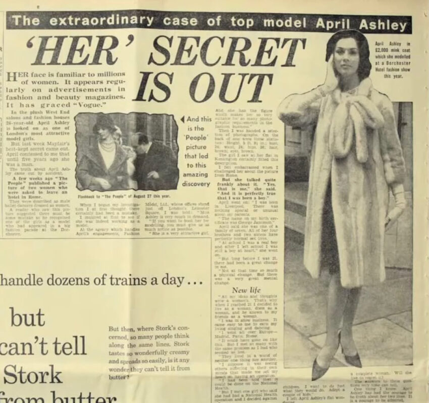 THE STORY OF Trailblazing Transgender Model April Ashley - - Her Secret Is Out