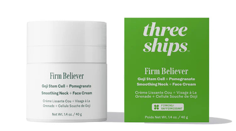 16 Pro-Aging Face Creams To Get Your Skin In The Game - ree Ships Firm Believer Goji Stem Cell + Pomegranate Smoothing Neck + Face Cream