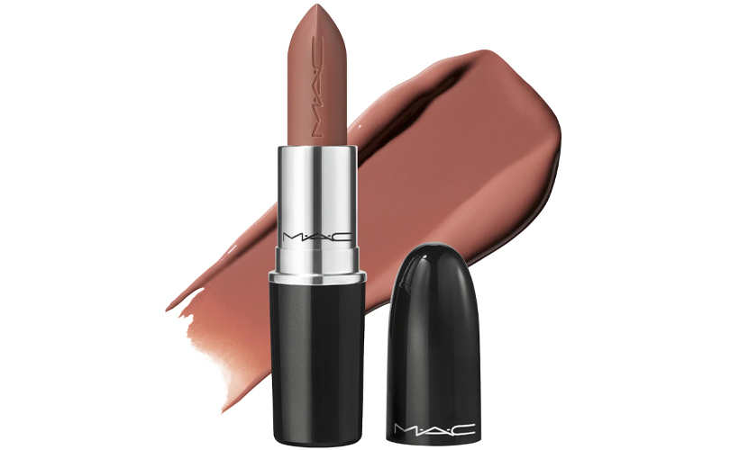 The Return of Frosted Nude Lipsticks - MAC Cosmetics Lustreglass Sheer-Shine Hydrating Longwear Lipstick in Alone Time