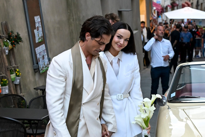The Wedding Power Suit Is Trending Thanks To Dove Cameron & Damiano David - HEADER