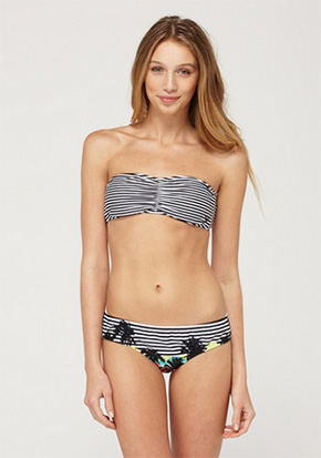 Roxy Black & West Striped Bikini