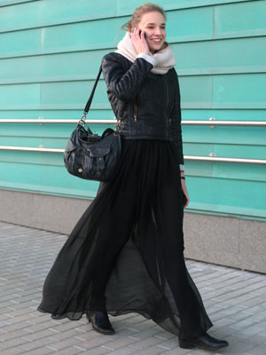 ankle boots with long skirts
