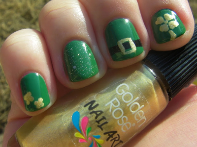 green, gold, mani