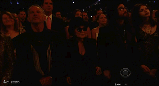 Yoko Ono Dancing at the Grammys